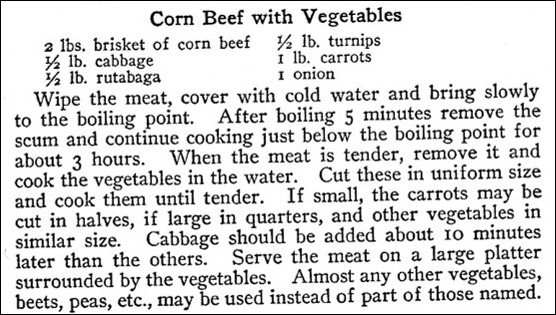 Corn Beef with Vegetables recipe